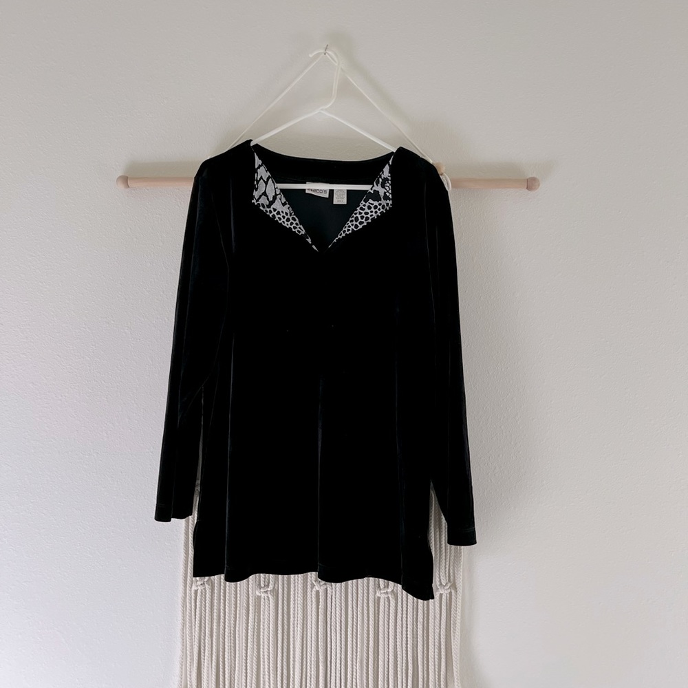 Chico’s velour tunic top XL EUC